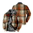 thumbnail image 1 of Baqcunre Men'S Warm Lined Wool Plaid Shirt Jacket Winter Heavyweight Thick JacketClassic Lapel Zipper Jacket,3XL,Plaid Shirt Men,Mens Winter Jacket,Quilted Jacket,Mens Winter Coat,Mens Fashion,Orange, 1 of 4