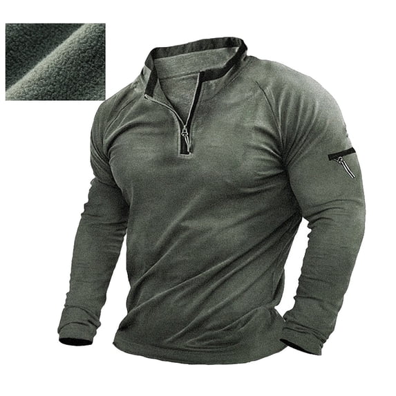 Baqcunre Men'S Zippered Standing Collar Sweater With Fleece Insulation Pullover,3XL,Quarter Zip Pullover Men,Mens Sweatshirt,Long Sleeve Shirts For Men,Men'S Fashion Hoodies & Sweatshirts,,Green