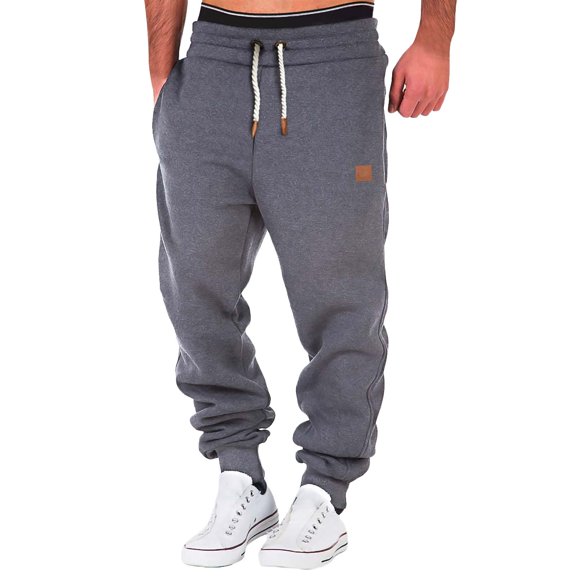 Baqcunre Men Splicing Printed Overalls Casual Pocket Sport Work Casual Trouser Pants,L,Mens Sweatpants,Men'S Pants,Joggers For Men,Mens Clothes,Mens Fashion,Dark Gray