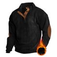 thumbnail image 1 of Baqcunre Men's Corduroy Padded Button Warm Cuff Patch Sweatshirt with Long Sleeve,3XL,Corduroy Shirt Men,Mens Sweatshirt,Long Sleeve Shirts For Men,Men'S Fashion Hoodies & Sweatshirts,,Black, 1 of 9