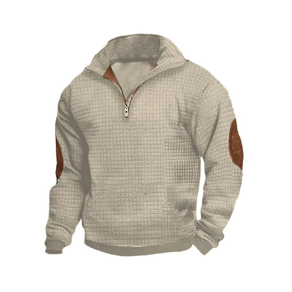 Baqcunre Men's Fall Plaid Long Sleeve Sweatshirt Men's Quadrangle Shirt,L,Quarter Zip Pullover Men,Mens Sweatshirt,Long Sleeve Shirts For Men,Men'S Fashion Hoodies & Sweatshirts,,White