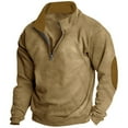 thumbnail image 1 of Baqcunre Men's Fleece Long Sleeve Half Zipper Warm Sleeve Patch Sweatshirt Top,XL,Quarter Zip Pullover Men,Mens Sweatshirt,Long Sleeve Shirts For Men,Men'S Fashion Hoodies & Sweatshirts,,Khaki, 1 of 7