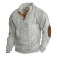 thumbnail image 1 of Baqcunre Men's Long Sleeve Button Solid Color Long Sleeve T Shirt Top,S,Corduroy Shirt Men,Mens Sweatshirt,Long Sleeve Shirts For Men,Men'S Fashion Hoodies & Sweatshirts,,Grey, 1 of 8
