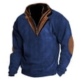 thumbnail image 1 of Baqcunre Men's Long Sleeve Coffee Standing Collar Zipper Corduroy Sweatshirt,M,Corduroy Shirt Men,Mens Sweatshirt,Long Sleeve Shirts For Men,Men'S Fashion Hoodies & Sweatshirts,,Navy, 1 of 2