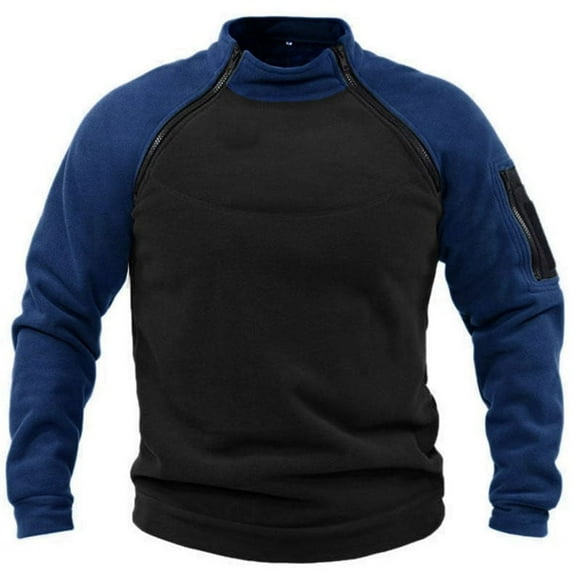 Baqcunre Men's Loose Double Sleeve Color Matching Outdoor Breathable Long Sleeve Top,4XL,Quarter Zip Pullover Men,Mens Sweatshirt,Long Sleeve Shirts For Men,Men'S Fashion Hoodies & Sweatshirts,,Navy