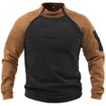 thumbnail image 1 of Baqcunre Men's Loose Double Sleeve Color Matching Outdoor Breathable Long Sleeve Top,XXL,Quarter Zip Pullover Men,Mens Sweatshirt,Long Sleeve Shirts For Men,Men'S Fashion Hoodies & Sweatshirts,,Brown, 1 of 8