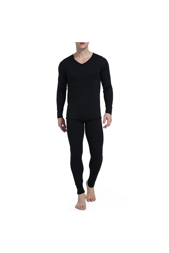 Men's Mens Milk Silk Constant Temperature Seamless Thermal Underwear Set Clothes Trousers Two Piece Set Mens Undershirts Thermal Underwear for Men Long Johns for Men,Black,Size L-4XL