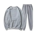 thumbnail image 1 of Baqcunre Men's Sports and Leisure Solid Color Round Neck Hoodie and Pants Set, L, Sweat Set, Crewneck Sweatshirts, Mens Sweatpants,Men's Fashion Hoodies & Sweatshirts, Gray, 1 of 8