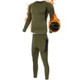 thumbnail image 1 of Baqcunre Men's Thermal Underwear Suit Breathable Underwear Fitness Skiing Running Hiking Mens Undershirts Thermal Underwear For Men Two Piece Sets Mens Underwear,Color Army Green,Size 2XL, 1 of 7