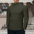 thumbnail image 1 of Baqcunre Men's Warm Low Collar Thermal Underwear Basic Plain T Shirt Blouse Pullover Top Mens Long Sleeve Tee Shirts Mens Shirts Thermal Shirts for Men Men's T-Shirts,Army Green,Size S-XXL, 1 of 6
