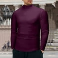 thumbnail image 1 of Baqcunre Men's Warm Low Collar Thermal Underwear Basic Plain T Shirt Blouse Pullover Top Mens Long Sleeve Tee Shirts Mens Shirts Thermal Shirts for Men Men's T-Shirts,Red,Size S-XXL, 1 of 6