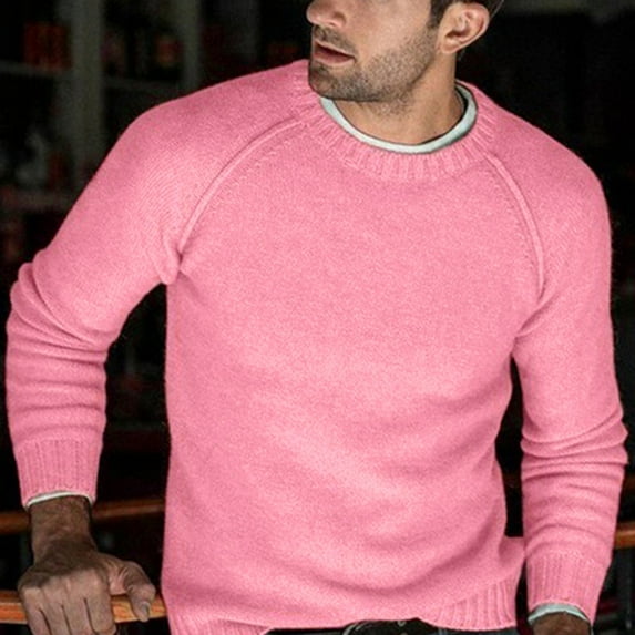 Baqcunre Mens Autumn And Winter Solid Fasten Warm Cardigan Knitted Coat,XXL,Jackets For Men,Mens Sweater,Long Sleeve Shirts For Men,Plus Size Sweater,Mens Fashion,Pink