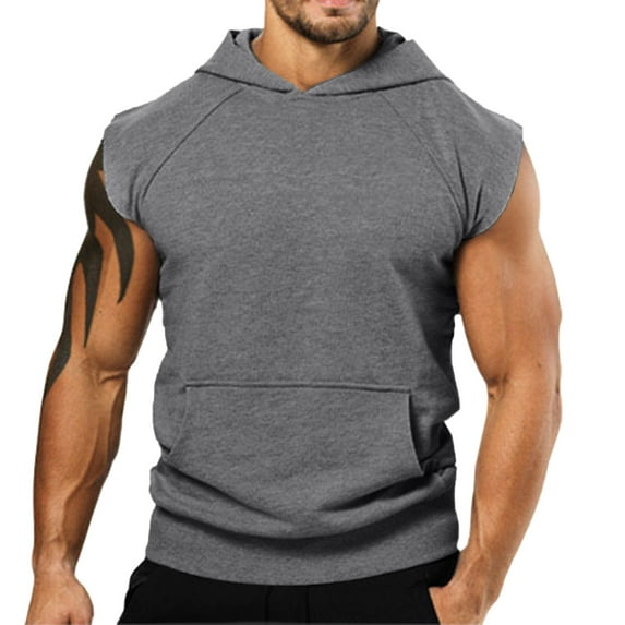 Baqcunre Mens Dress Shirts Men Spring Summer Vest Shirt Casual Sports Top Raglan Sleeve Hoodie Loose Soft Blouse Top Sweatshirts For Men Tops For Men Dark Gray M