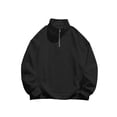 thumbnail image 1 of Baqcunre Mens Fashion Long Sleeve Half Zip Fleece Long Sleeve Sweatshirt Top, M, Quarter Zip Pullover Men, Mens Sweatshirt, Long Sleeve Shirts for Men, Mens Fashion Hoodies & Sweatshirts, Black, 1 of 5