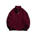 thumbnail image 1 of Baqcunre Mens Fashion Long Sleeve Half Zip Fleece Long Sleeve Sweatshirt Top, M, Quarter Zip Pullover Men, Mens Sweatshirt, Long Sleeve Shirts for Men, Mens Fashion Hoodies & Sweatshirts, Wine, 1 of 5