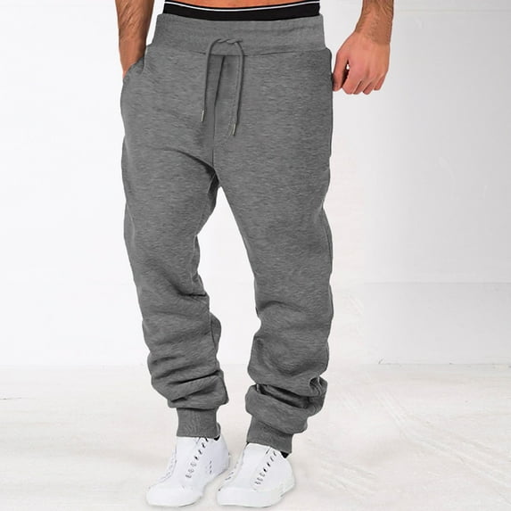 Baqcunre Mens High Street Fashion Leisure Loose Sports Running Solid Color Lace Up Sweatpants,M,Mens Sweatpants,Men'S Pants,Joggers For Men,Mens Sweatpants With Pockets,,Dark Gray