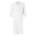 thumbnail image 1 of Baqcunre Mens Shirts Mens Muslim Arabia Casual Long Sleeve Pocket Loose Robe Shirt Muslim Robe Solid Shirts For Men Tops For Men White S, 1 of 4