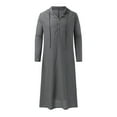 thumbnail image 1 of Baqcunre Mens Shirts Mens Muslim Arabia Casual Long Sleeve Pocket Loose Robe Shirt Muslim Robe Solid Hooded Shirt Shirts For Men Tops For Men Grey XXL, 1 of 4