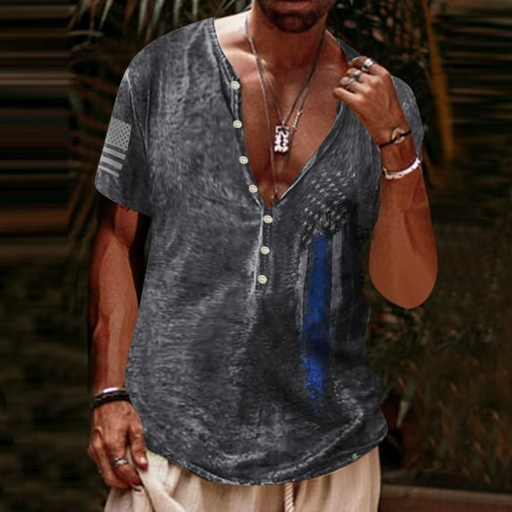 Baqcunre Mens Shirts,Printing T Short Fashion Sleeve Mens Digital 3D Fasten Casual Top Shirt Summer Men T Shirts Polo Shirts For Men,Men's T-Shirts Going Out Tops Dark Gray XL