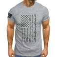 thumbnail image 1 of Baqcunre Mens T Shirt Independence Day Flag Print Spring/Summer Leisure Sports Comfortable Breathable Sweat Absorbing Crew Neck D Mens Sweatshirt Tops For Men Grey M, 1 of 4