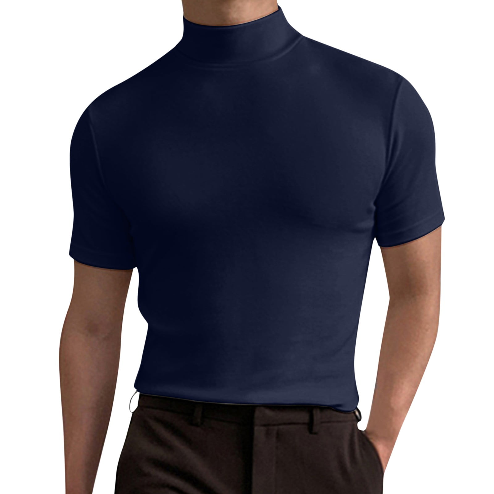 Navy short sleeve turtleneck best sale