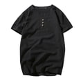 thumbnail image 1 of Baqcunre Mens T Shirt Men'S Cotton Short Sleeve Thin Casual Loose Tshirt Summer Short Sleeve Tshirt Linen Shirts For Men Tops For Men Black 4XL, 1 of 3