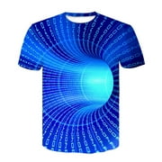 Baqcunre Mens T Shirt Men'S Fashion 3D Print T Shirts Funny Graphics Pattern Crewneck Short Sleeve Tees Sweatshirt Tops For Men Blue L