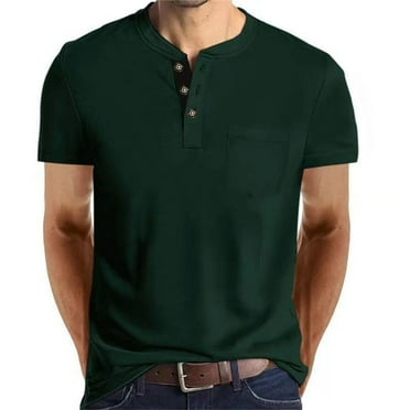 Baqcunre Mens T Shirt Men'S Fashion Spring And Summer Casual Short Sleeved Round Neck Solid Color T Shirt Top Sweatshirt Tops For Men Green S