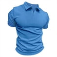 thumbnail image 1 of Baqcunre Mens T Shirt Men'S Muscle V Neck Shirts Slim Fit Short Sleeve Cotton T Shirts Ribbed Knit Soft Tees Polo Shirts For Men Tops For Men Blue S, 1 of 7
