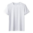 thumbnail image 1 of Baqcunre Mens T Shirt Men'S Short Sleeved Round Neck Ice Silk Casual Sports Fitness Outdoor Sweat Wicking T Shirt Mens Sweatshirt Tops For Men White 4XL, 1 of 9