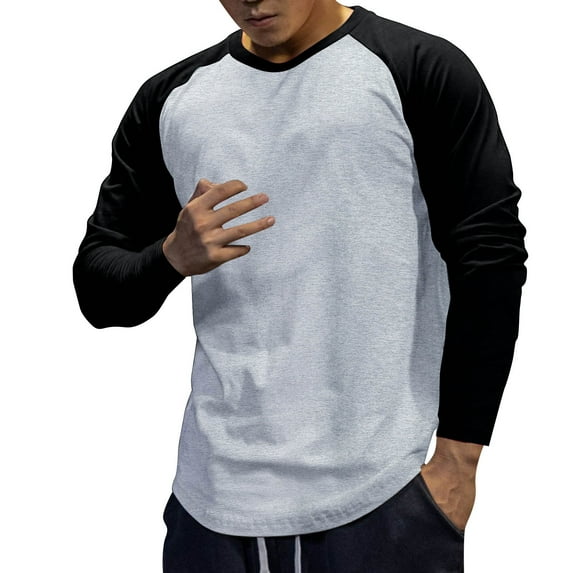 Baqcunre Mens T Shirt Mens Summer Fashion And Leisure Personality Solid Color Round Neck Pullover T Shirt Sweatshirt Tops For Men Black L