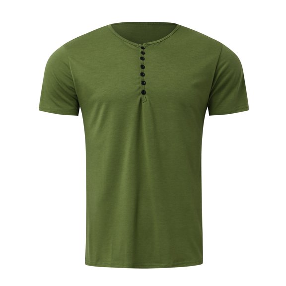 Baqcunre Mens T Shirt Mens Summer Fashion Retro Solid Short Sleeved Shirt Short Sleeved Shirt T Shirt Sweatshirt Tops For Men Green S