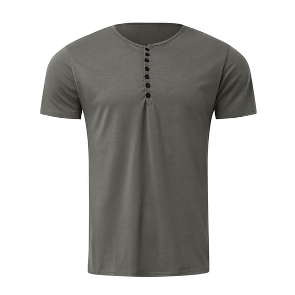 Baqcunre Mens T Shirt Mens Summer Fashion Retro Solid Short Sleeved Shirt Short Sleeved Shirt T Shirt Sweatshirt Tops For Men Grey XL