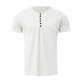 thumbnail image 1 of Baqcunre Mens T Shirt Mens Summer Fashion Retro Solid Short Sleeved Shirt Short Sleeved Shirt T Shirt Sweatshirt Tops For Men White L, 1 of 3