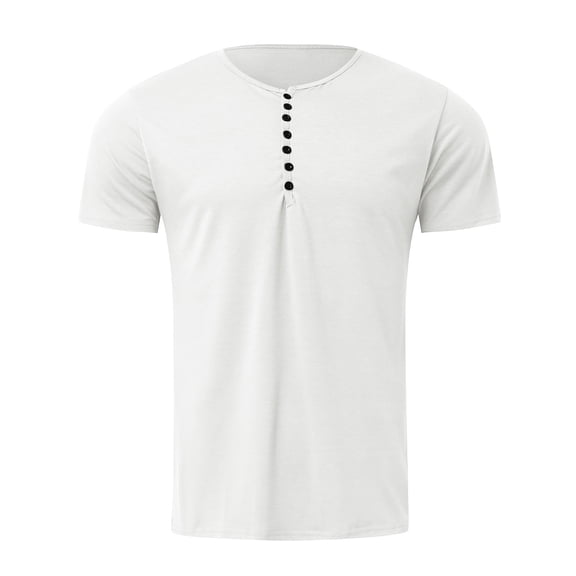 Baqcunre Mens T Shirt Mens Summer Fashion Retro Solid Short Sleeved Shirt Short Sleeved Shirt T Shirt Sweatshirt Tops For Men White M