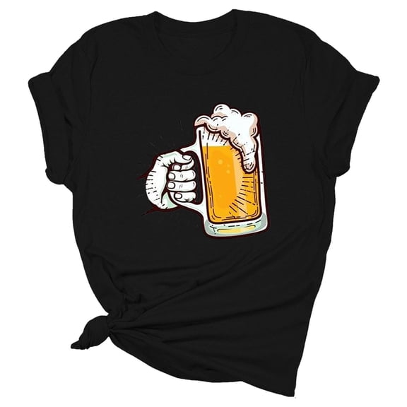 Baqcunre Oversized Tshirts Shirts For Women Women'S Oktoberfest Beer Shirt Casual Pattern Short Sleeve Plus Size Top Look Younger Every Day Tops For Women 2023 Workout Tops For Women Black M