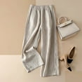 thumbnail image 1 of Baqcunre Pants for Women,Casual Wide Leg Pants Breathable High Waist Slimming Comfortable,Women's Pants Linen Pants Women Wide Leg Pants Woman Womens Clothes Khaki L, 1 of 3