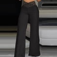 thumbnail image 1 of Baqcunre Pants for Women,Hollow Belt Pants High Waist Casual Wide Leg Pants,Women's Pants Wide Leg Pants Woman Business Casual Women Womens Clothes Black L, 1 of 4