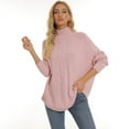 thumbnail image 1 of Baqcunre Plus Size Tops Fall Fashion Oversized Casual Pullover Knitting High Collar Casual Plus Size 3Xl Women Sweater Top Womens Jacket Womens Fall Tops Pink M, 1 of 5