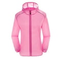 thumbnail image 1 of Baqcunre Plus Size Tops For Women Women Rain Jacket Outdoor Plus Size Hooded Windproof Loose Coat Water Proof Raglan Cuff Storage Bag Tops For Women 2023 Winter Coats For Women Pink S, 1 of 3