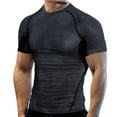 thumbnail image 1 of Baqcunre Polo Shirts For Men High Sleeve Tight Breathable Fitness Short Summer Men Dry Sports Quick Elasticity Top Men T Shirts Mens Sweatshirt Tops For Men Black M, 1 of 5