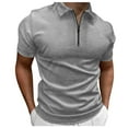 thumbnail image 1 of Baqcunre Polo Shirts For Men Male Zipper Short Sleeve Top Tie Dye Solid Color Lapel Lightweight Breathable Short Sleeve T Shirt Sweatshirts For Men Tops For Men Grey S, 1 of 5