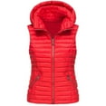 thumbnail image 1 of Baqcunre Puffy Vests for Women with Hood, Women's Casual Solid Color Vest Zipper Loose Sleeveless Jacket Hooded Vest Coat with Pockets 1 Pc Vest Red S, 1 of 2