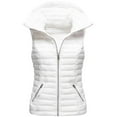 thumbnail image 1 of Baqcunre Puffy Vests for Women with Hood, Women's Casual Solid Color Vest Zipper Loose Sleeveless Jacket Hooded Vest Coat with Pockets 1 Pc Vest White 3XL, 1 of 2