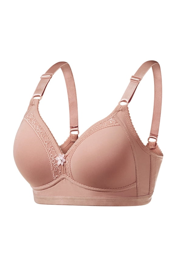 Rimless Underwear Push Up Large Cup Thin Cotton Rimless Bra Push Up Bra Wireless Bra Bralettes For Women,Women Clothing Bras For Women,Color Pink,Size 90C