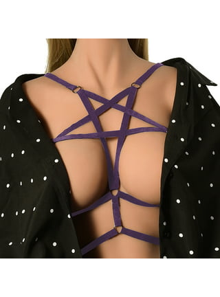 harmtty Women Sexy Rhinestone Inlaid Multi Layer Bra Crop Top Body