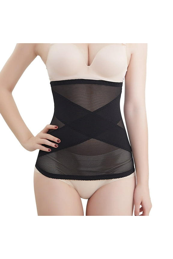 Shapewear For Women Tummy Control Women Waist Trainer Cincher Belt Sweat Girdle Workout Slim Belly Band Shapewear Bodysuit Black XS