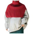 thumbnail image 1 of Baqcunre Shawl Wraps for Women, Autumn And Winter Women's Solid Color Turtleneck Cloak Shawl Knitted Sweater Shawl, Pashmina Shawls And Wraps, White Shawl, Black Shawl, 1 of 5