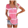 thumbnail image 1 of Baqcunre Shirts For Women Women Shirt Short Sleeve Casual Stylish Top Shirts Womens Tops Sweatshirt For Women Pink S, 1 of 2