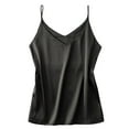 thumbnail image 1 of Baqcunre Silk Solid Color Stretch Tinted Camisole Tank Top Shirts for Women Tank Tops for Women 2025 Crop Tops Womens Tops,Black,M, 1 of 6